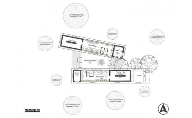 Shanmen Split Bathhouse, BaO Architects, bathhouse, china, solar hot water, wastewater filtration, humanitarian design