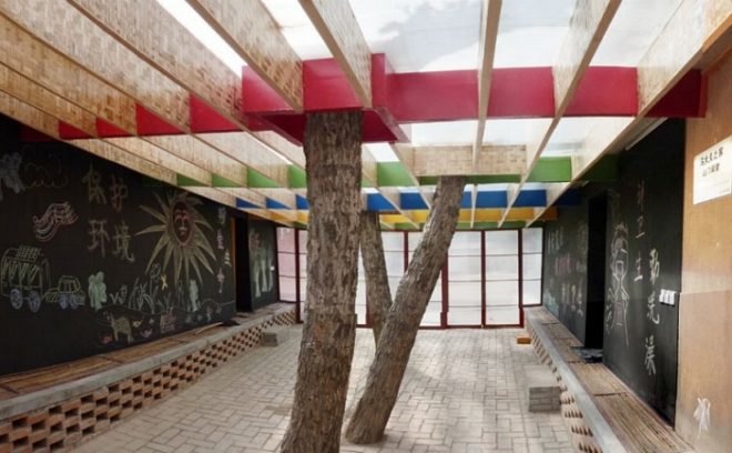 Shanmen Split Bathhouse, BaO Architects, bathhouse, china, solar hot water, wastewater filtration, humanitarian design