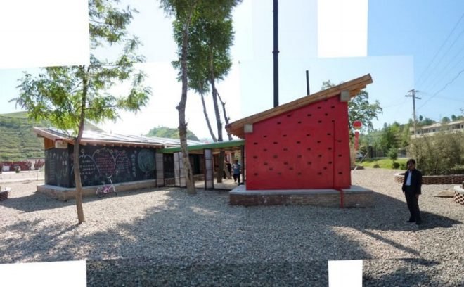 Shanmen Split Bathhouse, BaO Architects, bathhouse, china, solar hot water, wastewater filtration, humanitarian design