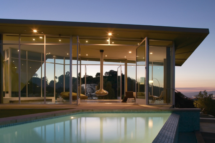 Skyline Residence, Belzberg Architects, local materials, hollywood hills, solar passive design, shade screen, natural ventilation