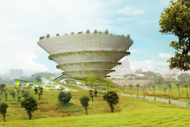 Spiral Garden Museum, Influx Studio, new taipei city museum of art, art museum, eco museum, green roof, taiwan