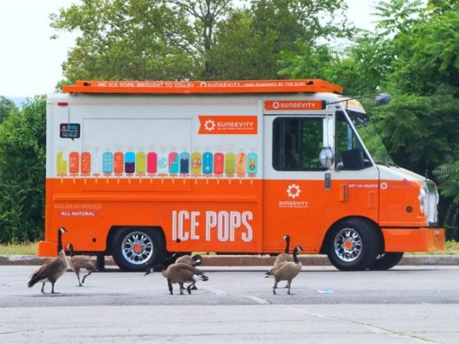 Sungevity, Ice Pop Truck, rolling rooftop revolution, organic popsicles, solar power, solar powered food truck