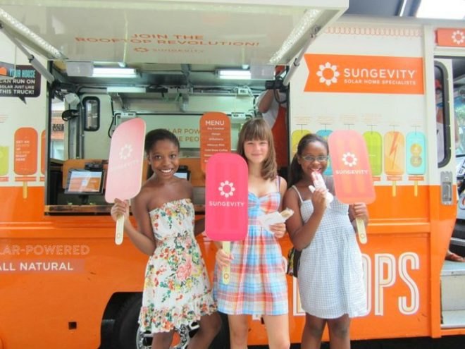 Sungevity, Ice Pop Truck, rolling rooftop revolution, organic popsicles, solar power, solar powered food truck
