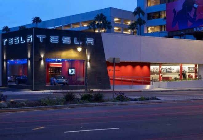 Tesla LA Showroom, CCS Architecture, tesla, electric vehicles, green renovation, tesla showroom, tesla motors