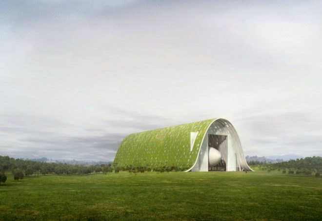 UP Lift Zeppelin Hangar, OPEN Architecture, green roof, recreation center, zeppelin hangar, renewable energy