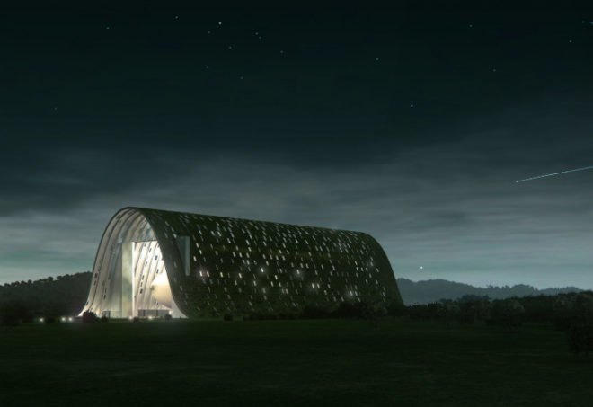 UP Lift Zeppelin Hangar, OPEN Architecture, green roof, recreation center, zeppelin hangar, renewable energy