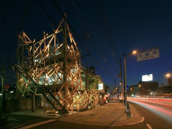 Urban Woods, Yoshiaki Oyabu Architects, green renovation, shade, re-skinning, vertical garden, exoskeleton