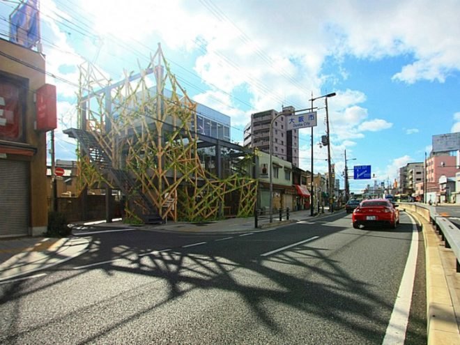 Urban Woods, Yoshiaki Oyabu Architects, green renovation, shade, re-skinning, vertical garden, exoskeleton