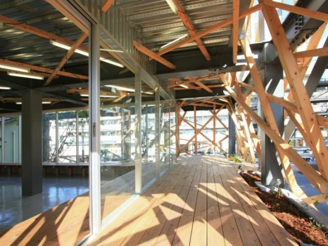Urban Woods, Yoshiaki Oyabu Architects, green renovation, shade, re-skinning, vertical garden, exoskeleton