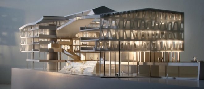 green roof, treble glazing, Viborg Town Hall, Henning Larsen, passive design, passive cooling, groundwater cooling, rainwater collection, Denmark, green building, green design, sustainable design, eco-design