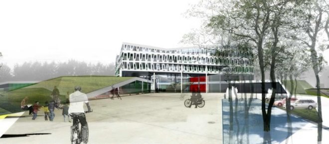 green roof, treble glazing, Viborg Town Hall, Henning Larsen, passive design, passive cooling, groundwater cooling, rainwater collection, Denmark, green building, green design, sustainable design, eco-design