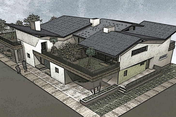 W-V Mixed Use, Poon Design Inc, manhattan beach, green roof, rooftop lawn, mixed use project, eco residence, green architecture