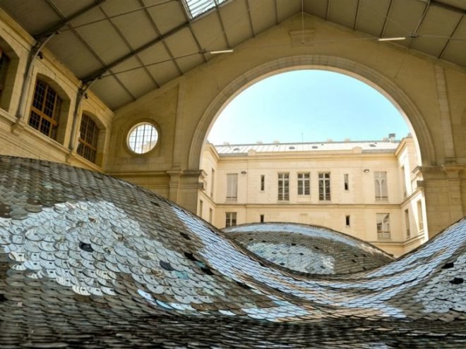 WasteLandscape, Elise Morin, Clémence Eliard, CDs, art, eco art, paris, discarded CDs