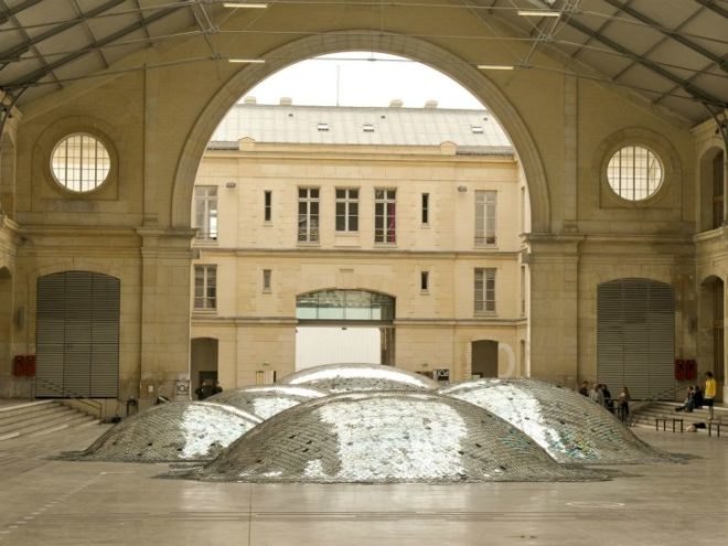 WasteLandscape, Elise Morin, Clémence Eliard, CDs, art, eco art, paris, discarded CDs