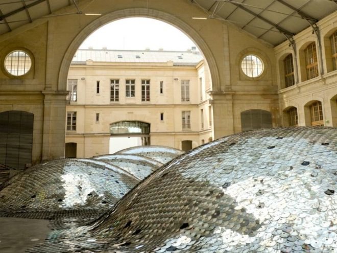 WasteLandscape, Elise Morin, Clémence Eliard, CDs, art, eco art, paris, discarded CDs