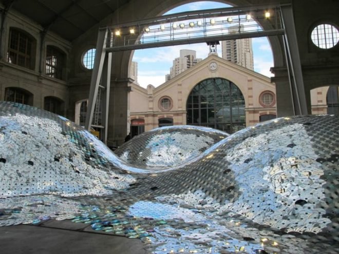 WasteLandscape, Elise Morin, Clémence Eliard, CDs, art, eco art, paris, discarded CDs