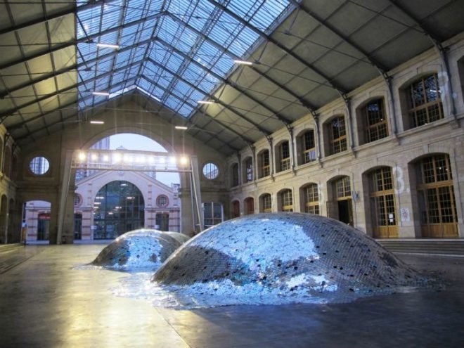 WasteLandscape, Elise Morin, Clémence Eliard, CDs, art, eco art, paris, discarded CDs