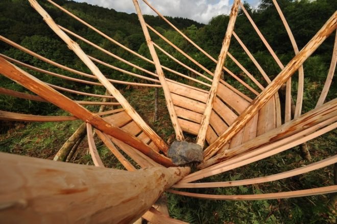 compost toilet, green roof, solar panel, green design, sustainable design, Tabitha Pope, Recycled Venues, Crafted Space, Jenny Hall, Graig Wen, Wales, Woodland Design Lab, natural materials, compost, vegetarian meals, recycled materials, reusable materials, art, architecture