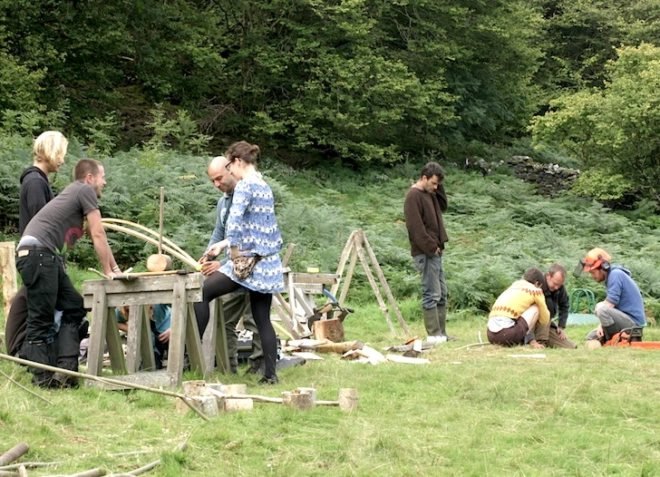 compost toilet, green roof, solar panel, green design, sustainable design, Tabitha Pope, Recycled Venues, Crafted Space, Jenny Hall, Graig Wen, Wales, Woodland Design Lab, natural materials, compost, vegetarian meals, recycled materials, reusable materials, art, architecture