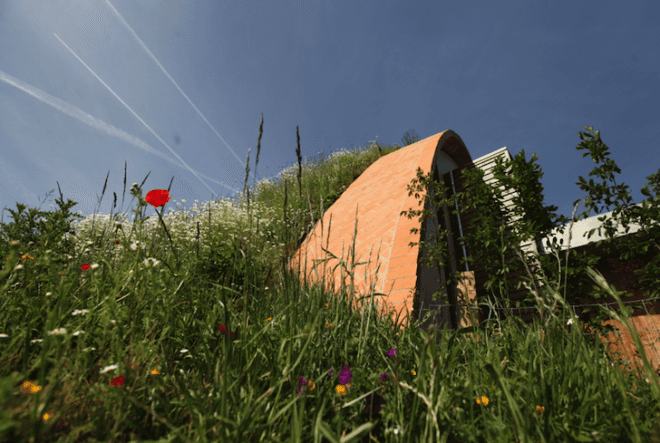 Crossway, Passive House, Zero-Carbon, Richard Hawkes, certified, green roof, living roof, biomass boiler, photovoltaic panels, solar thermal, heat recovery, triple glazing, eco design, sustainable design, green design