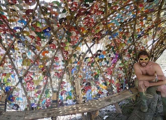 recycled materials, green design, sustainable design, eco-design, Woodland Design Lab, Recycled Ventures, recycled materials, green materials, creative reuse, recycle, CDs, Glastonbury Festival, Greenpeace, Prince Charles