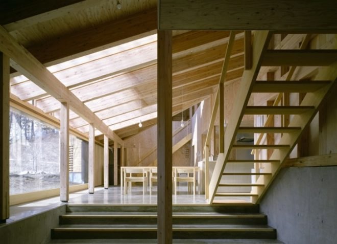 daylighting, ecological housing, green design, sustainable design, eco-design, Bihoro house, japan, sapporo, hiroshi horio, timber, natural materials, vegetable garden, untreated wood, Japan Ministry of Environment