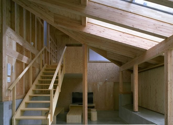 daylighting, ecological housing, green design, sustainable design, eco-design, Bihoro house, japan, sapporo, hiroshi horio, timber, natural materials, vegetable garden, untreated wood, Japan Ministry of Environment