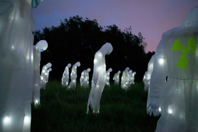 luzinterruptus, nuclear power, radioactive waste, dockville festival, hamburg, LED lights, Art