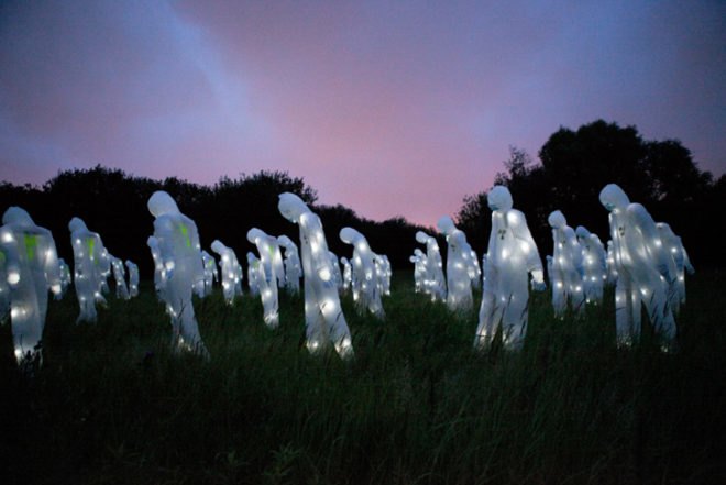 luzinterruptus, nuclear power, radioactive waste, dockville festival, hamburg, LED lights, Art
