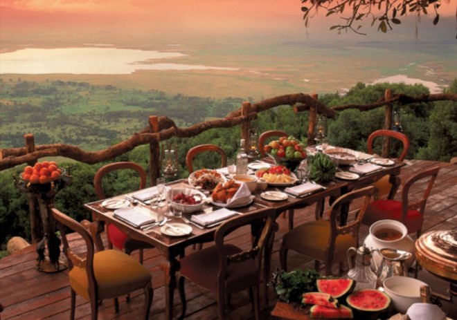 Ngorongoro Crater Lodge, Ngorongoro, eco tourism, hotel built into crater wall, hotel built into volcano wall, eco travel, green design, eco design, sustainable design,