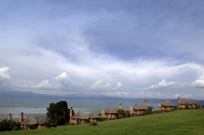 Ngorongoro Crater Lodge, Ngorongoro, eco tourism, hotel built into crater wall, hotel built into volcano wall, eco travel, green design, eco design, sustainable design,