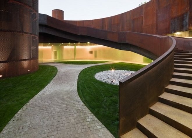 passive design, solar panels, solar power, subterranean, Lugo history museum, Nieto Sobejano Arquitectos, Spain, green design, eco-design, sustainable design, green spaces