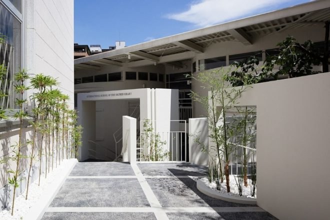 passive design, Japanese design, engawa, natural lighting, shading, green design, eco-design, sustainable design, circular design, International School of Sacred Heart, Tokyo, Japan