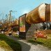 green design, eco design, sustainable design, Indianapolis Museum of Art, 100 Acres Park, Visiondivision, yellow poplar tree, Chopstick, visitor kiosk, bark shingles, Indiana