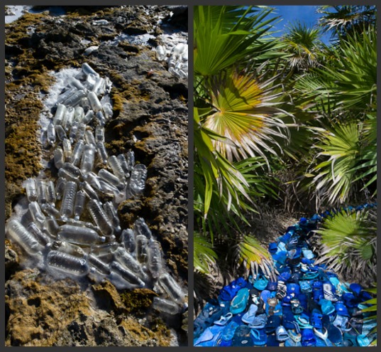 Washed Up, Alejandro Durán, green art, recycled art, mexico artwork, trash can ocean art, environmental art mexico, UNESCO World Heritage site, Sian Ka’an, floating trash mexico