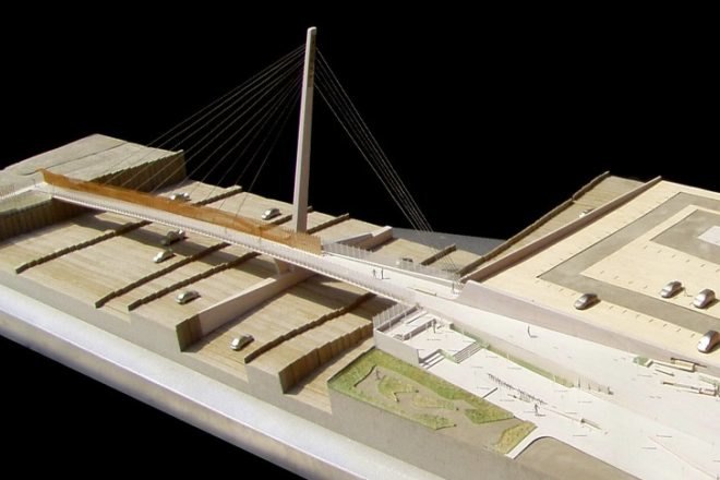 Bagley Pedestrin Bridge, INForm Studio, detroit, pedestrian bridge, pedestrian friendly, us canada border crossing