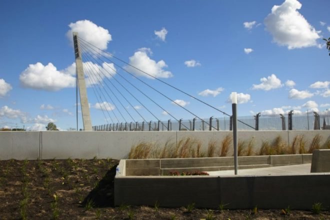 Bagley Pedestrin Bridge, INForm Studio, detroit, pedestrian bridge, pedestrian friendly, us canada border crossing