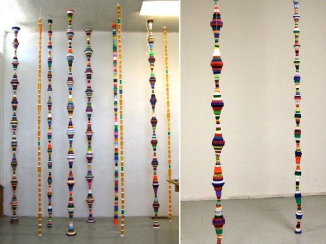 Bottle Caps Portrait, Mary Ellen Croteau, recycled bottle caps, chuck close, portrait, eco art