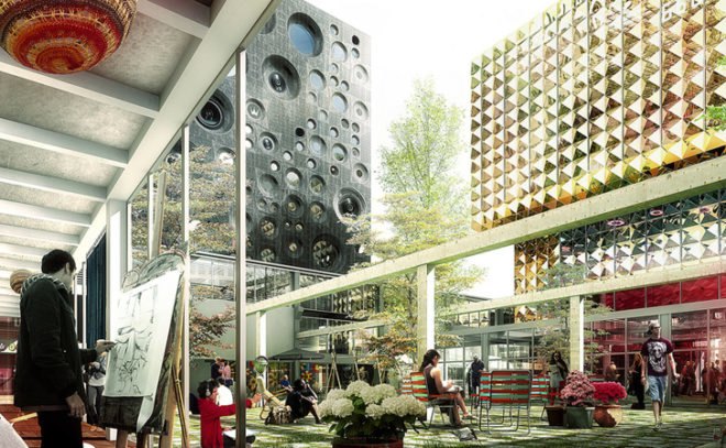 green design, eco design, sustainable design, MVRDV, COBE Architects, Roskilde Festival, Danish Rock Museum, repurposed concrete factory