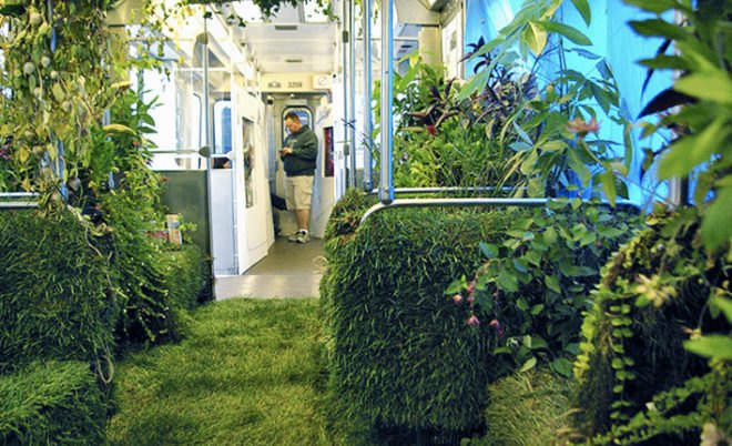 green design, eco design, sustainable design, The Mobile Garden, Art on Track, noisivelvet, CTA, subway train garden, indigenous plants