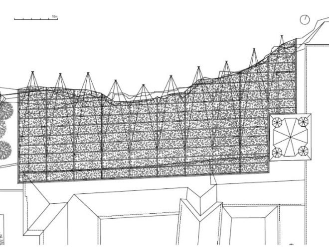 Couverture Ruine Archeologique, Savioz Fabrizzi Architectes, st. maurice abbey, disaster proof design, daylighting, floating roof, archaeology site