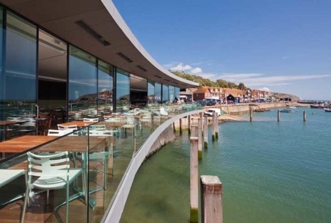 green design, eco design, sustainable design, Folkestone, England, Harbor, Rocksalt, Guy Hollaway Architects, glass curtain, rain filtration, charred larch, natural lighting, seaside, locavore