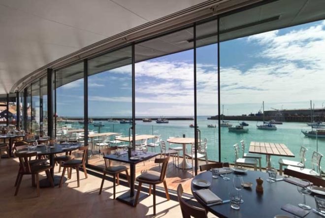 green design, eco design, sustainable design, Folkestone, England, Harbor, Rocksalt, Guy Hollaway Architects, glass curtain, rain filtration, charred larch, natural lighting, seaside, locavore