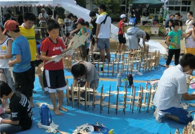 Kesennuma Fish Arch, Keio University, student project, tsunami relief, temporary pavilion, art installation, japan