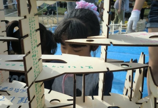Kesennuma Fish Arch, Keio University, student project, tsunami relief, temporary pavilion, art installation, japan