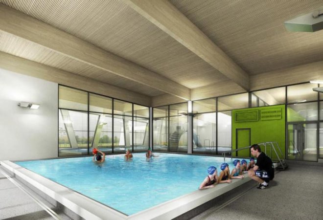 green pool design, energy saving pool design, green public pool, passive house, passivhaus, passive haus, passivehaus pool, eco pool, German public pool, reclaimed energy plant, German green building