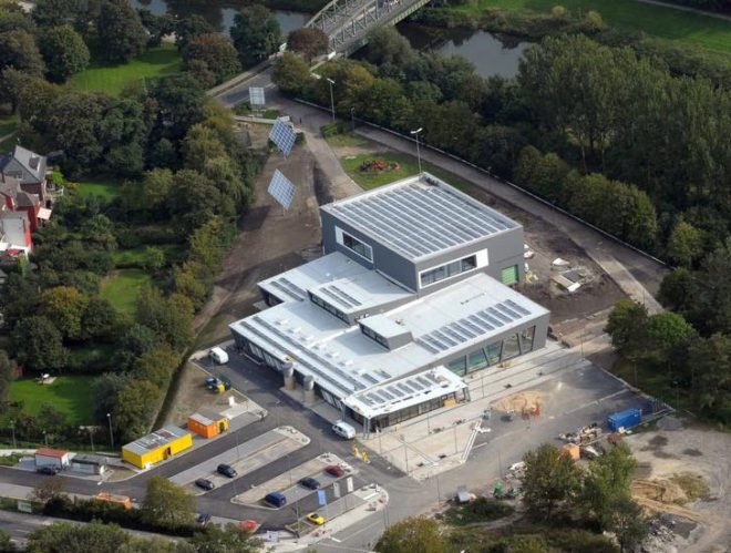 green pool design, energy saving pool design, green public pool, passive house, passivhaus, passive haus, passivehaus pool, eco pool, German public pool, reclaimed energy plant, German green building