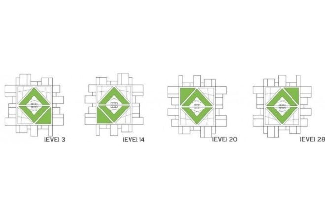 London Tower Farm, Xome Arquitectos, vertical farm, london, honeycomb structure, sustainable food