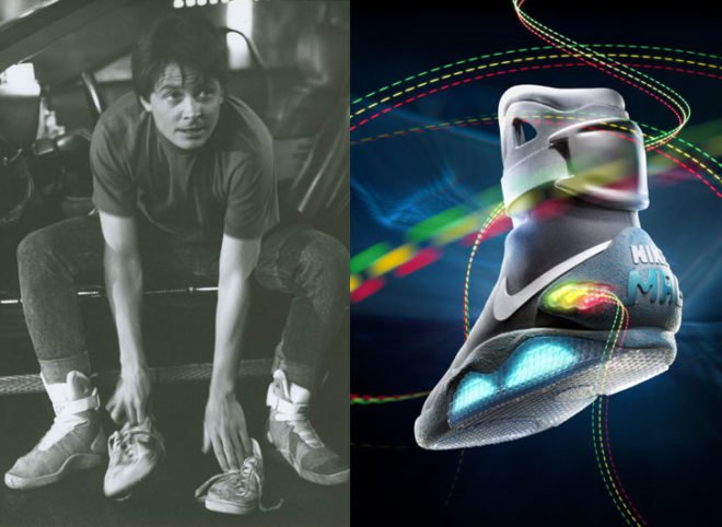 back to the future, shoes, back to the future sneakers, back to the future shoes, marty mcfly, nike shoes, nike limited edition, michael j fox, michael j fox foundation