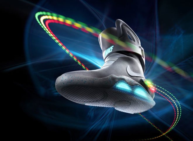 back to the future, shoes, back to the future sneakers, back to the future shoes, marty mcfly, nike shoes, nike limited edition, michael j fox, michael j fox foundation